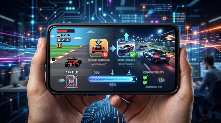 Asphalt Nitro APK version and Android compatibility concept