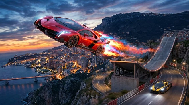 Asphalt Nitro Download supercar performing a stunt with nitro boost
