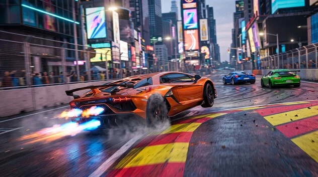Asphalt Nitro arcade racing gameplay with drifting and nitro
