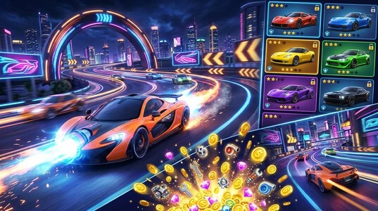 Asphalt Nitro Mod APK features including cars and nitro
