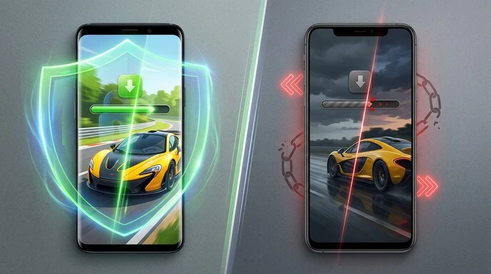 Comparison between Asphalt Nitro official and Mod APK versions