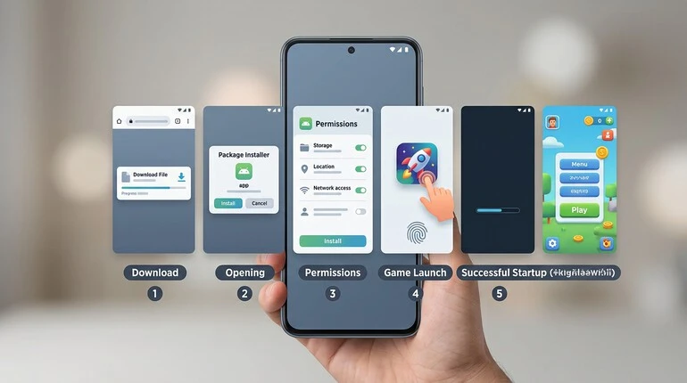 Step-by-step Android APK installation process for Asphalt Nitro