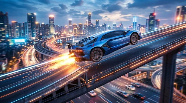 Asphalt Nitro 1 Android arcade racing game with a sports car using nitro