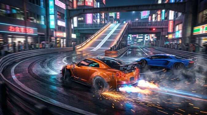 Asphalt Nitro 2 gameplay with drifting and nitro boost