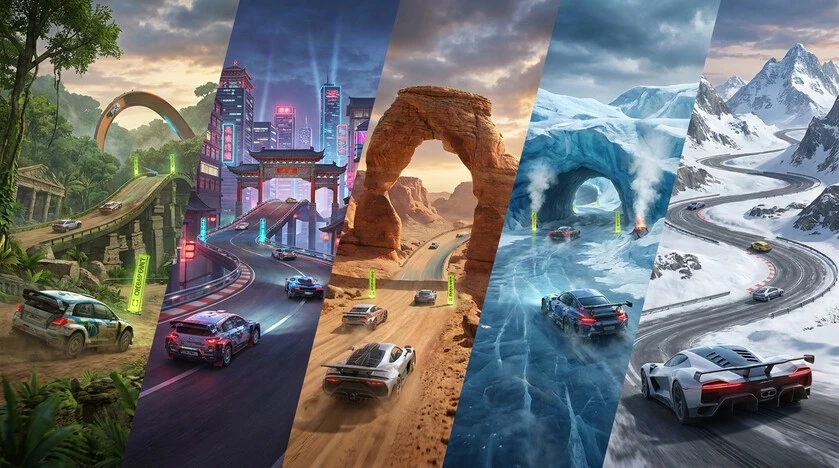 Asphalt Nitro tracks and racing locations